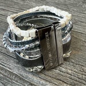 New Victoria Emerson Gray & Silver Multi-Strand Wrap Bracelet